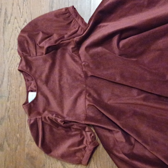 Mipounet like new French designer lantern sleeve dress button back puff 6 velvet - Picture 3 of 8